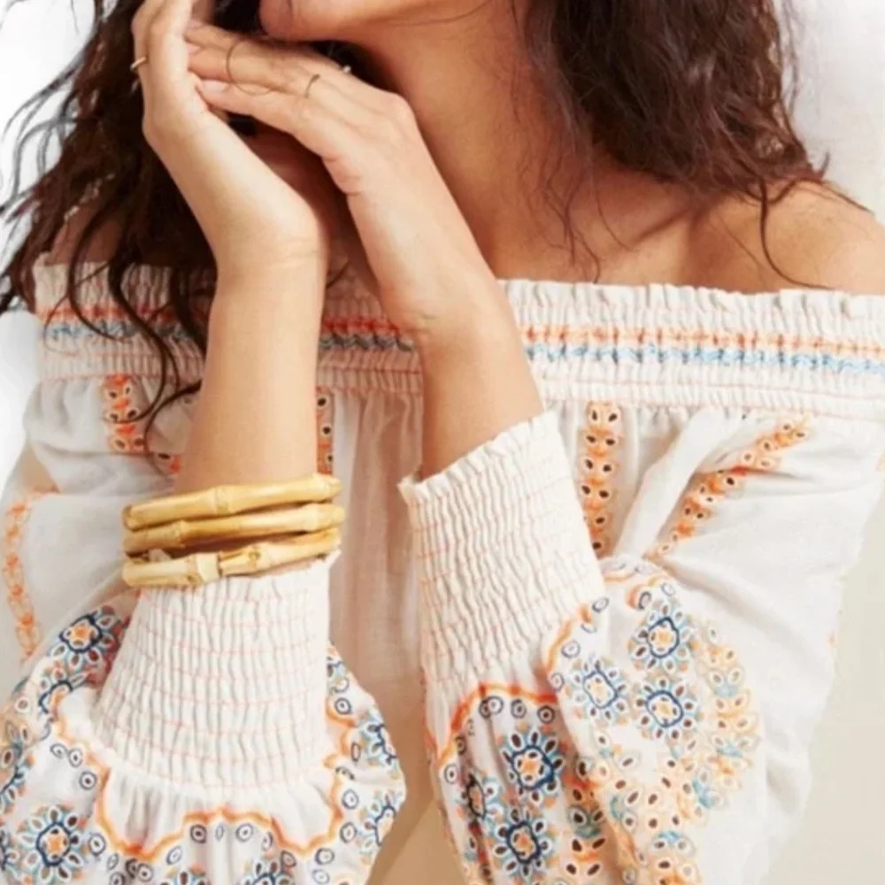 Anthro Vineet Bahl Nora Embroidered Blouse • Small